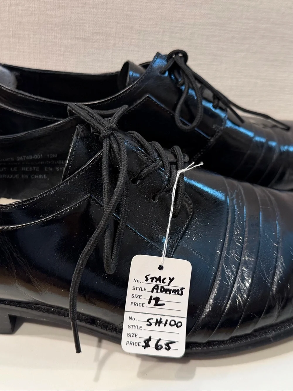 Stacy Adams Classic Black Men's Dress Shoes - Lace-Up Leather